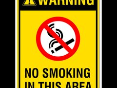 Warning no smoking in this area