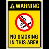 Warning no smoking in this area